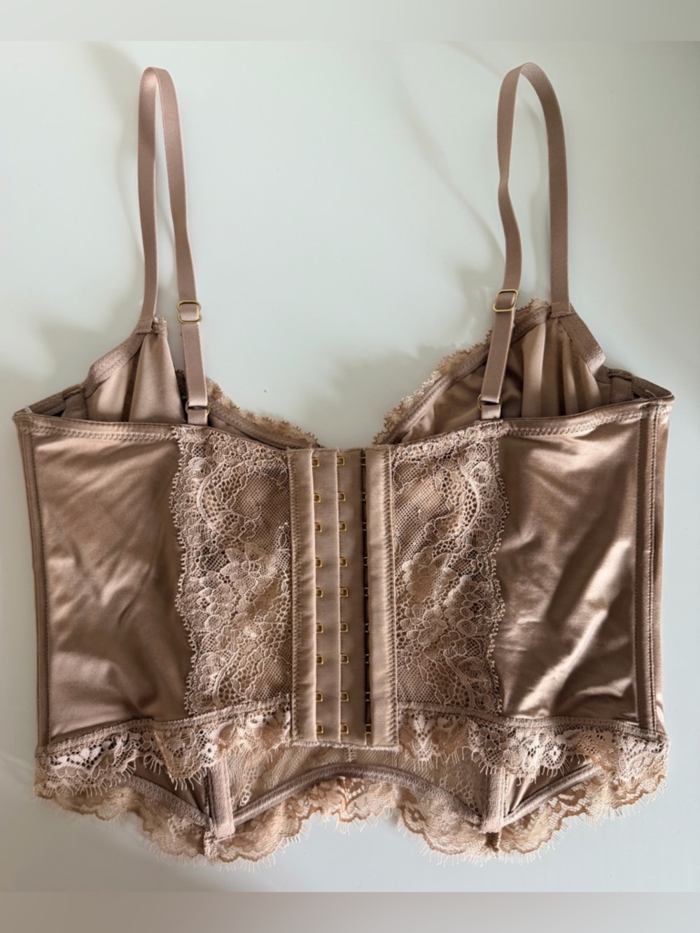 Abercrombie & Fitch Nude/Tan Lace Longline Bra Top - Picture 2 of 5